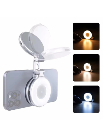 Luz Magnética Para Selfie De Telefone Dobrável LED De Preenchimento 2700K/5600K/7500K Espelho De Maquiagem Regulável