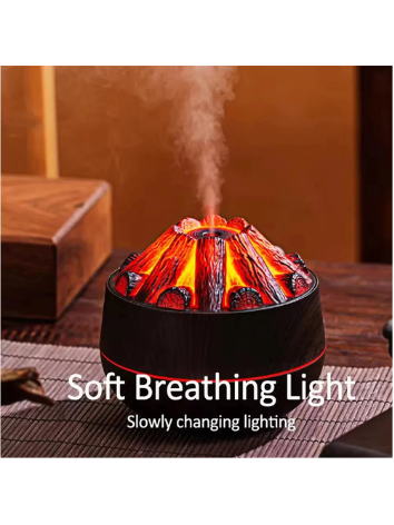 Umidificador De Chama De Carvão Aromaterapia Difusor De Óleo Essencial 300ml Névoa Ultrassônico