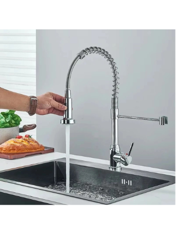 Primavera Pull down Torneiras De Cozinha Misturador De Rotação De Aço Inoxidável