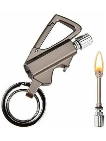 Isqueiro Pederneira Chaveiro Abridor de Garrafa Camping Sobrevivencia Trilha Pesca Zinco Resistente