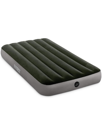 Intex Dura-Beam Standard Series Downy Airbed com bomba de pé embutida, Queen, verde