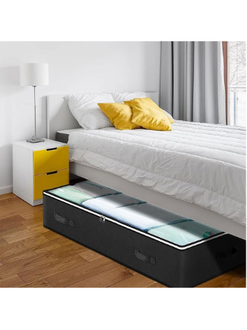 1 pacote de armazenamento sob a cama, recipientes de armazenamento sob a cama de 90L, organizadores de armário e caixas de armazenamento, sacos dobráveis para armazenamento