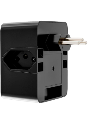 Protetor Contra Surtos Elétricos (DPS) CLAMPER 127/220V, 10 Amperes, 3 Pinos, para PC, PS5, Xbox, Smartphone, Monitor, Impressora, etc - iCLAMPER Energia 3 PretoLCF, 3 tomadas