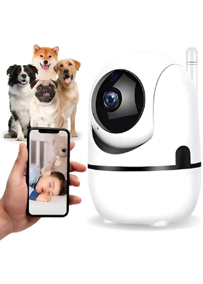 Babá Eletrônica Câmera Wi-Fi de Segurança IP Full HD 1080p – Visão Noturna, Áudio Bidirecional, Monitoramento Remoto via Celular, Rastreio por Movimento, Ideal para Bebê, Pet e Casa