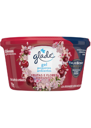 Desodorizador Glade Gel Pequenos Ambientes Frutas e Flores Vibrantes 70g