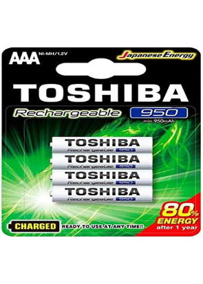 Pilha Recarregável AAA 1,2V 950mAh TNH3GAE TOSHIBA (Cartela com 4 unid.)
