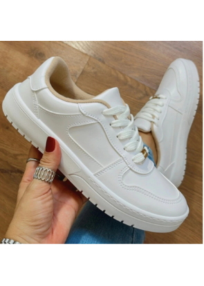 Tênis Branco Casual Feminino Moleca Original Lançamento