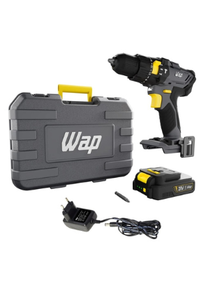 Parafusadeira e Furadeira de Impacto WAP K21 ID01 A Bateria Torque de 45 Nm e Mandril 3/8"