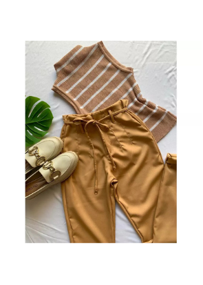 calça alfaiataria feminina social zilli stylle cintura alta