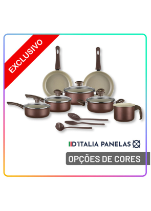 Jogo de Panelas Antiaderente 10 Peças com Utensílios e Frigideiras para Cozinha Completa