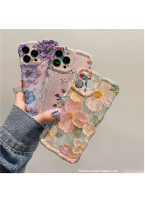 Para iPhone Air 17 Pro Max Moda Laser Luz Azul Flores Capa De Telefone 14 11 12 13 14Pro 13Pro 15pro 15 16 plus Luxo À P