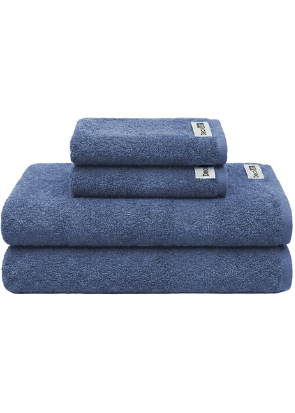 Decolab Jogo de Toalhas Air Light 100% Algodão (Azul-claro e Azul-marinho, 4 Peças)