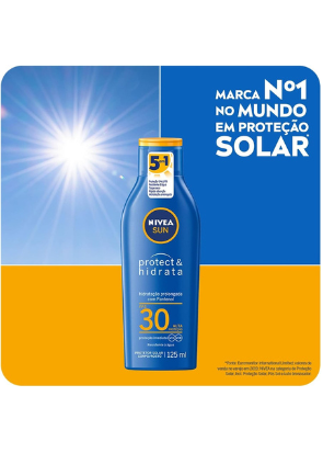 NIVEA SUN Protetor Solar Protect & Hidrata - FPS 30, alta proteção UVA/UVB, resistente à água, hidratação prolongada, fórmula não oleosa e de rápida absorção