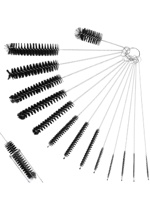 Escovas de limpeza de garrafas, conjunto de escovas de tubo de nylon de 21 cm, limpador de tubo de canudo pequeno, para garrafas de pescoço estreito, copos com gancho, 14 peças
